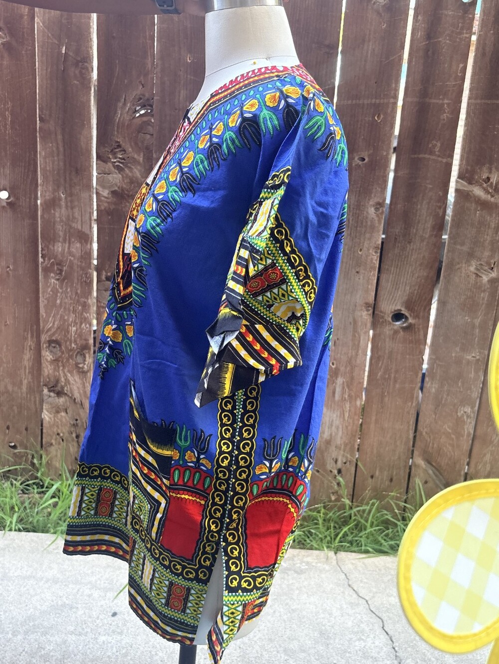 Blue Tribal-Print Women’s Tunic Top - Picture 2 of 5